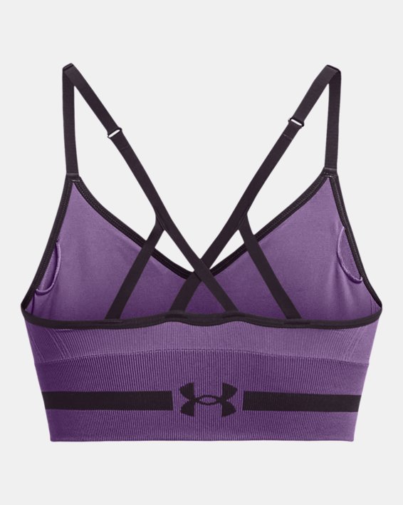 Women's UA Seamless Low Long Sports Bra in Purple image number 11